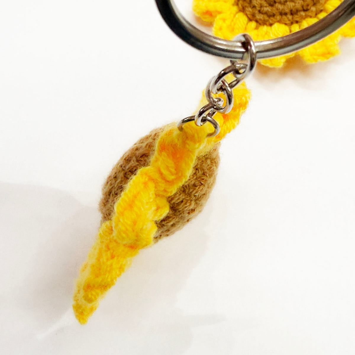 Crochet Knitted Sunflower Keychain Purse Charm