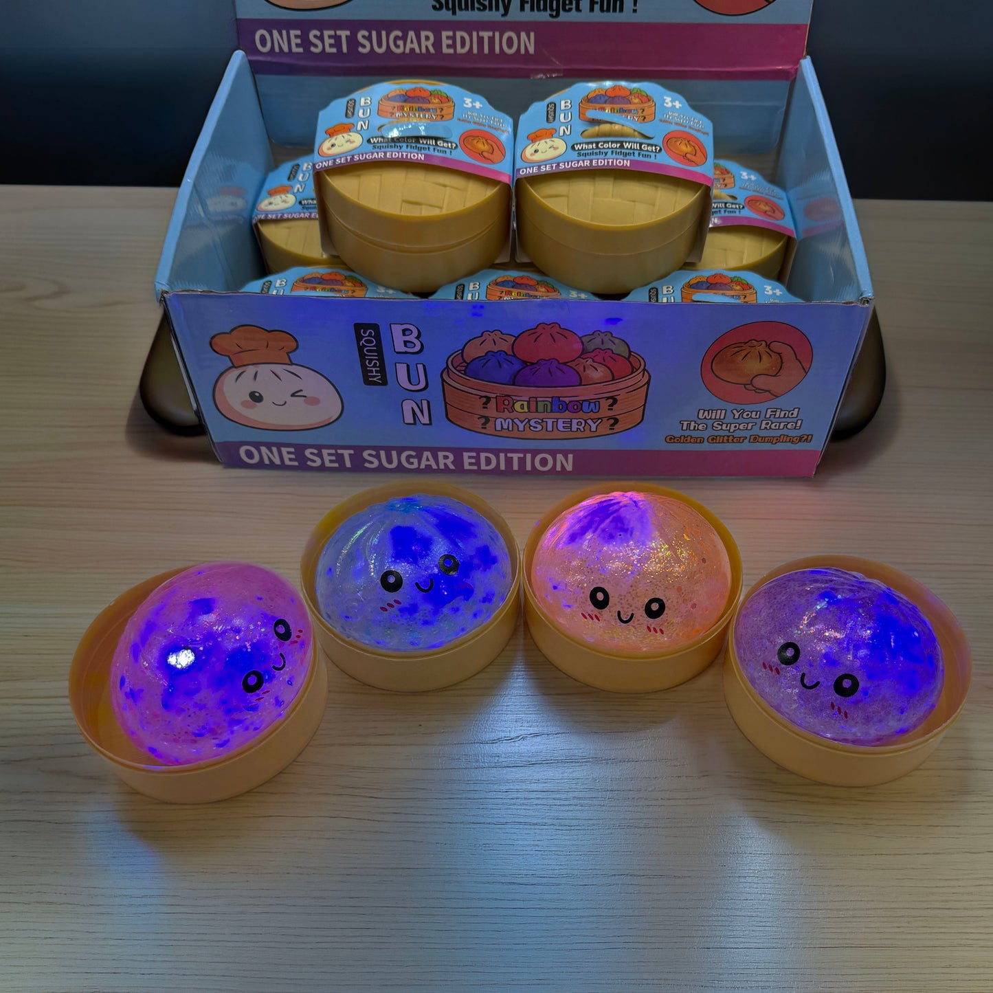 Squishy Dumpling Filled with Beads & LED Light