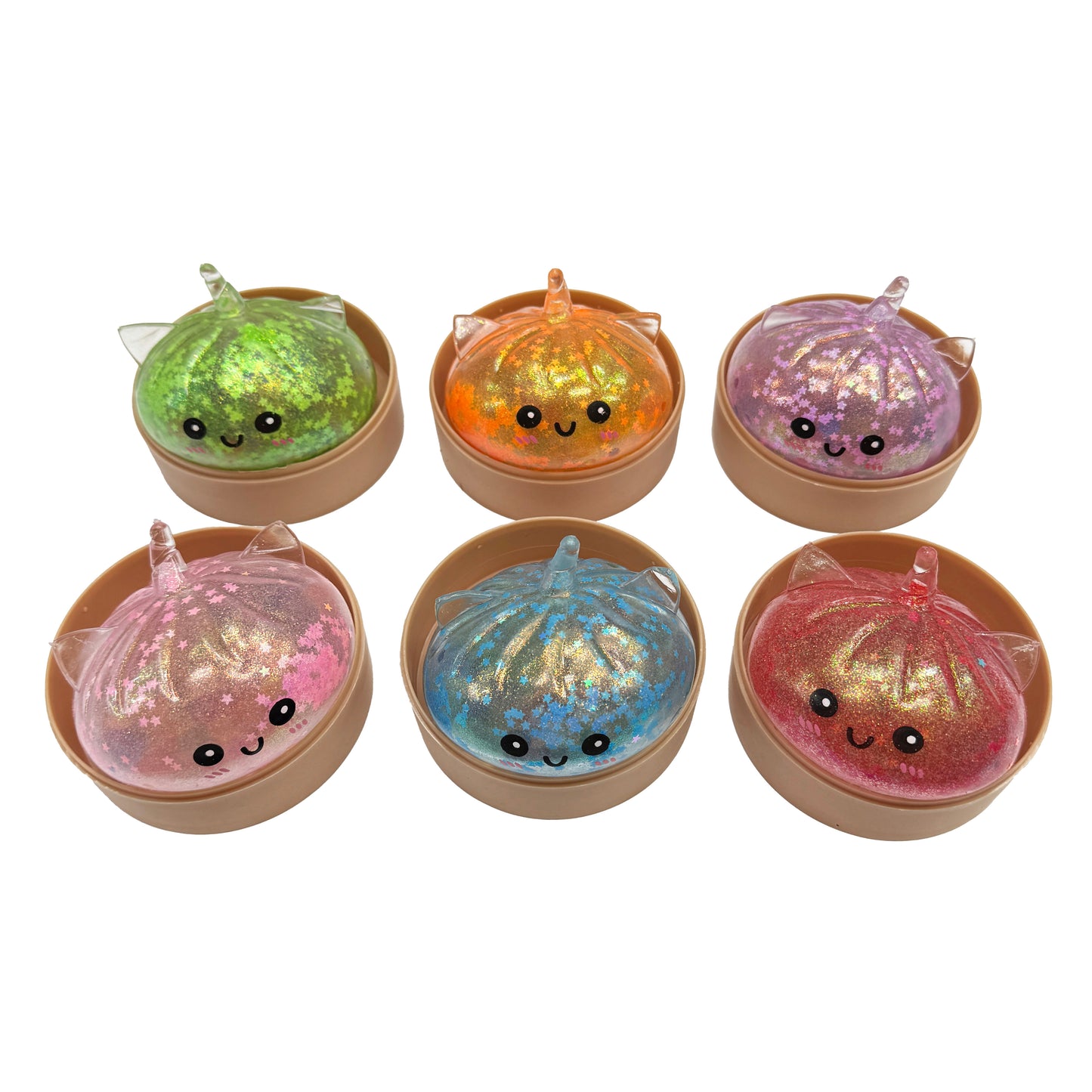 Squishy Unicorn Dumpling with Star Glitter and Colorful Beads