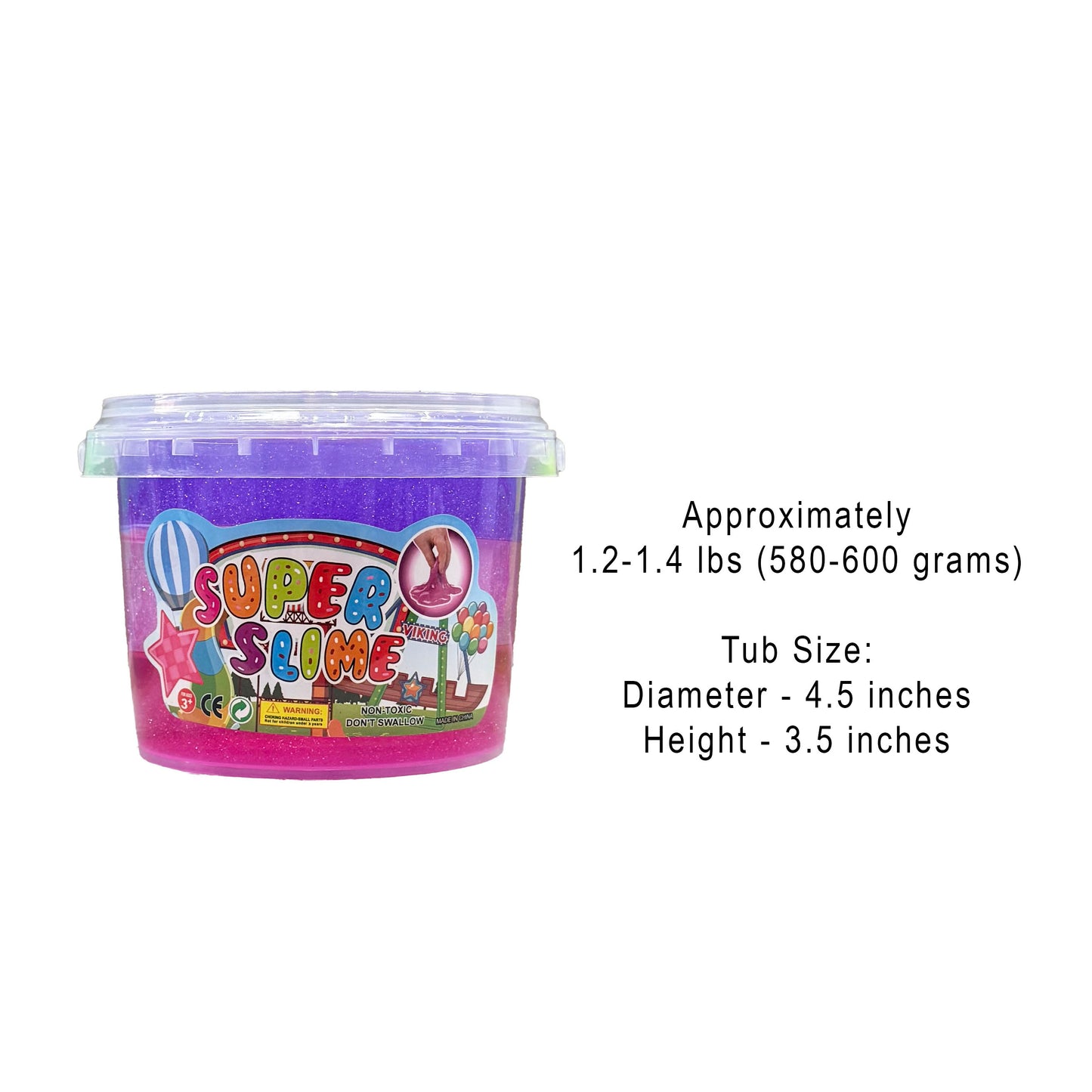 Tri-Color Glitter Slime in >1 lb Tub