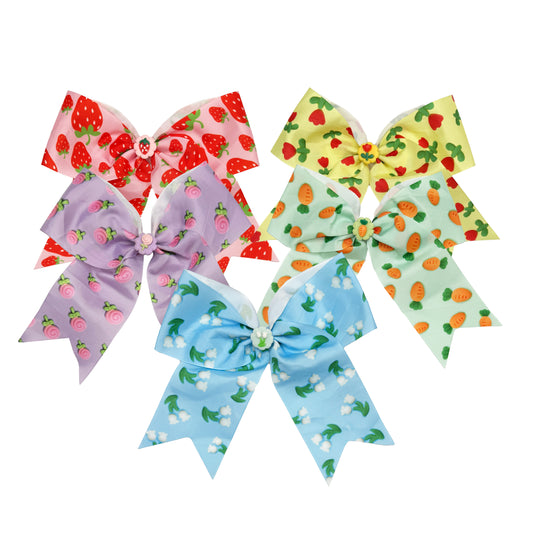 Cheer Bows with Fruit Vegetable Flower Designs