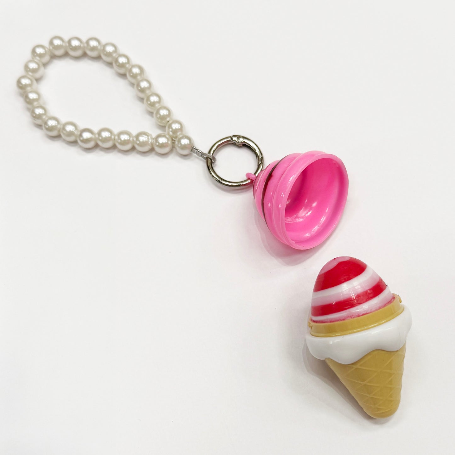 Ice Cream Lip Balm Bag Charm with Pearls