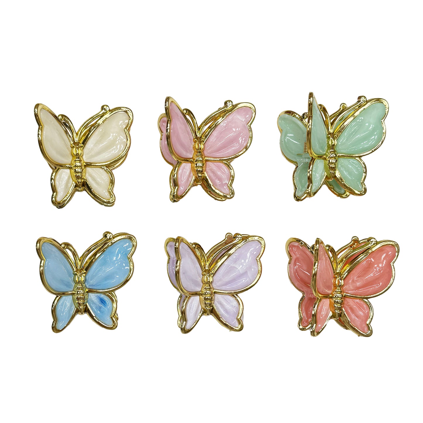 Butterfly Claw Clip with Gold Accents