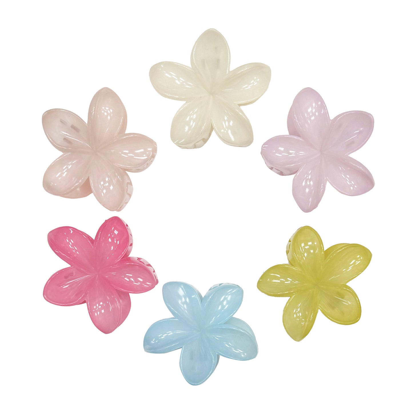 Jumbo Color-Changing Hawaii Flower Hair Claw Clips