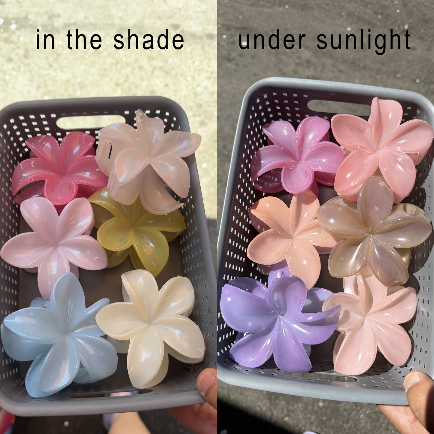 Jumbo Color-Changing Hawaii Flower Hair Claw Clips