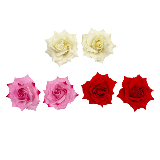 Pair of Small Rose Hair Clips