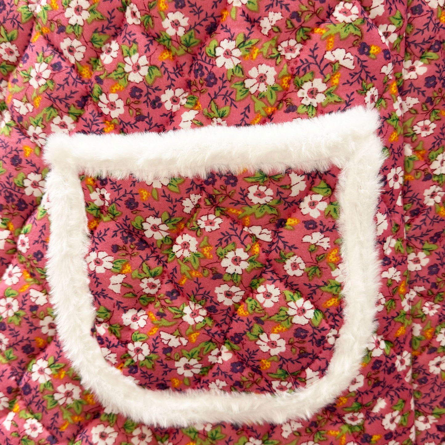 Korean K-Idol Trendy Kimjang Vest Quilted Floral Print