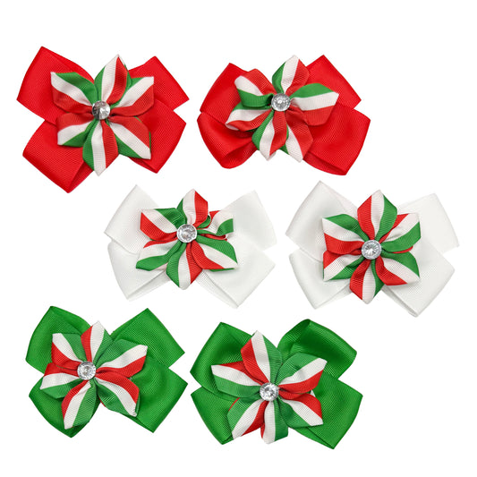 Pair of Mexico Hair Bows with Alligator Clip