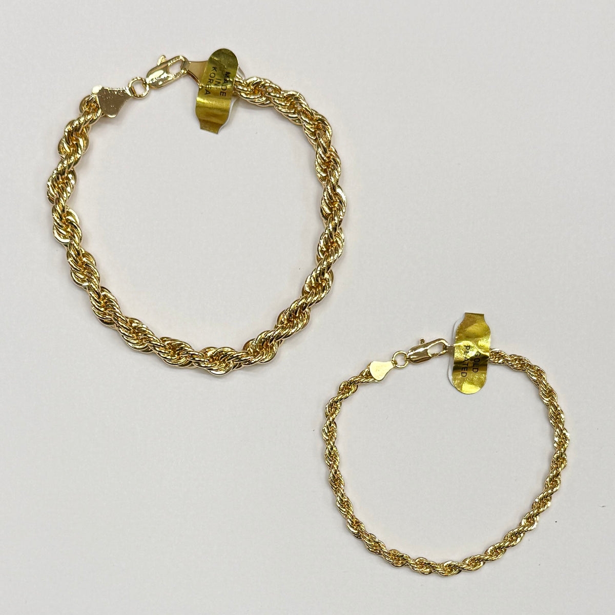 Gold Plated Rope Chain Bracelet Made in Korea