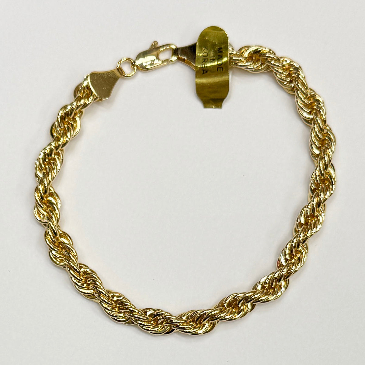 Gold Plated Rope Chain Bracelet Made in Korea