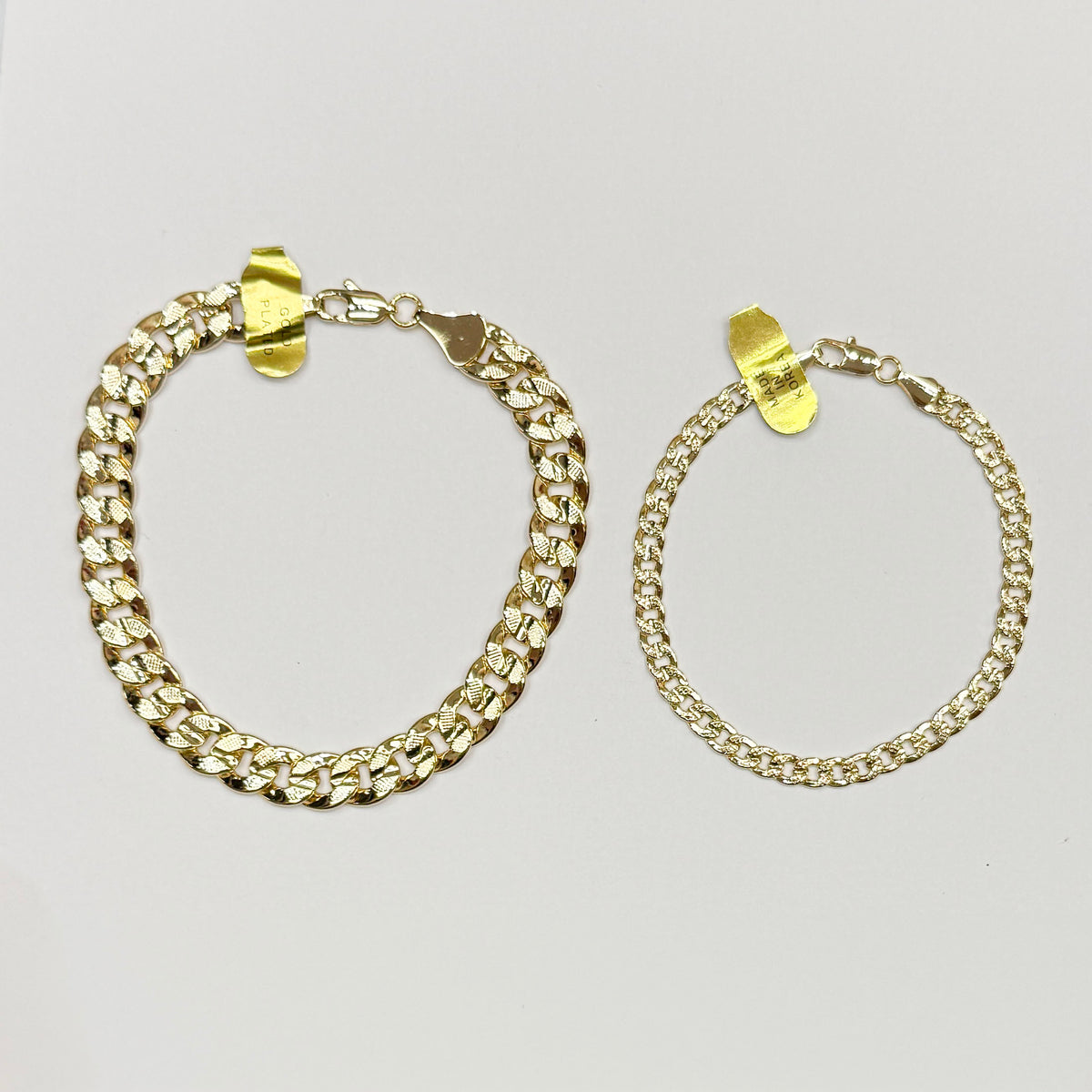 Gold Plated Concave Cuban Chain Bracelet Made in Korea