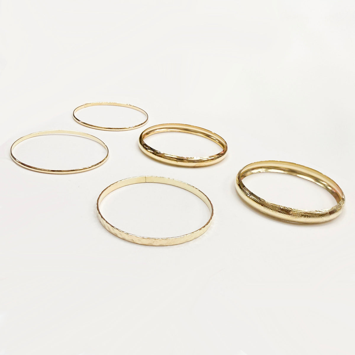 Set of 5 Bangles - Gold or Silver