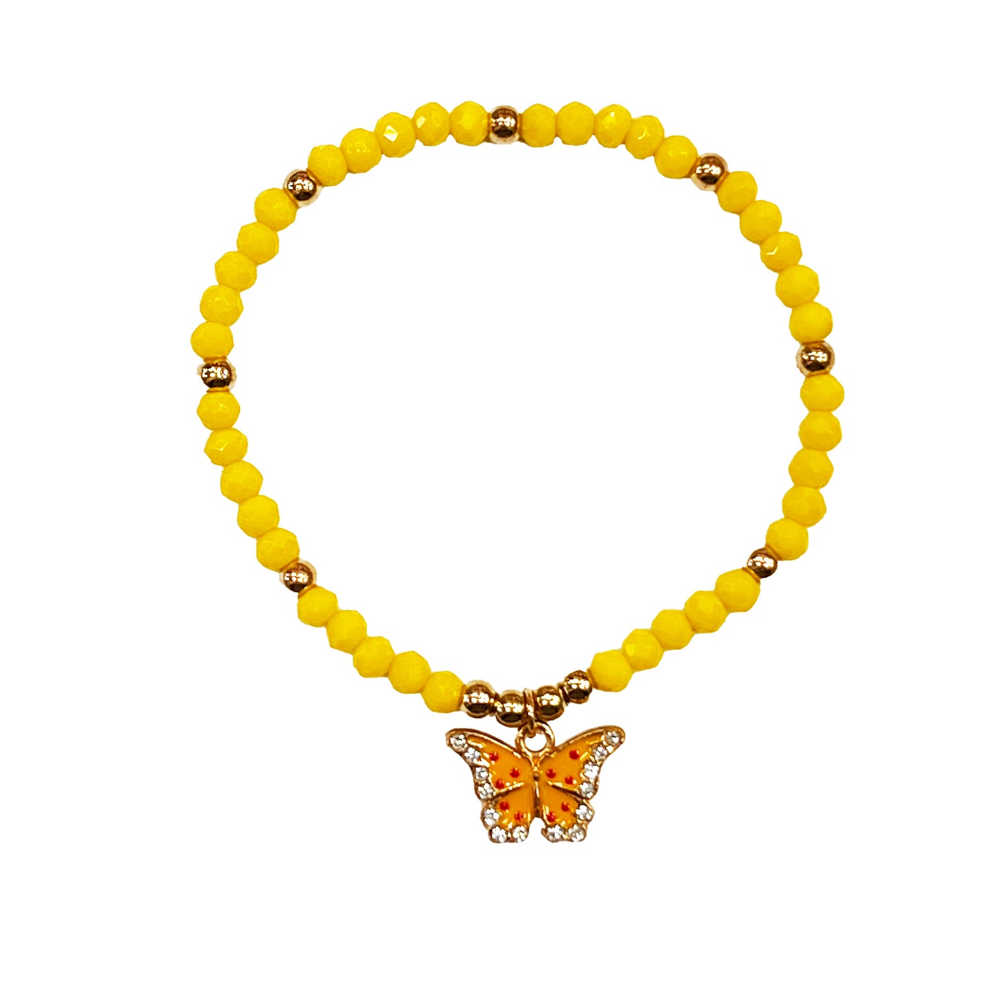 Beaded Bracelet -  BUTTERFLY CHARM