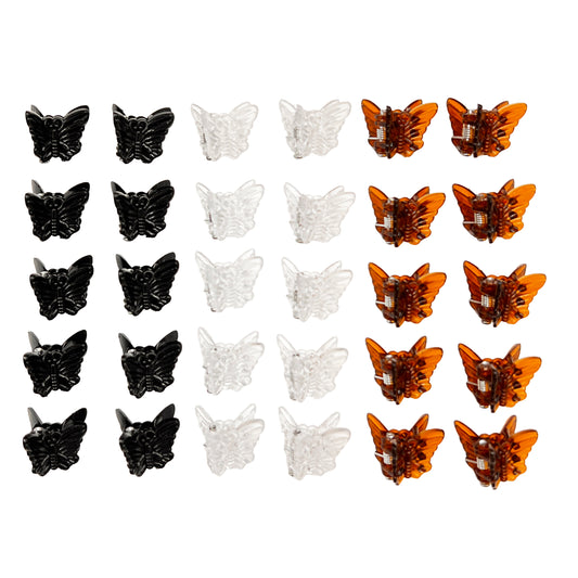 Mini Butterfly Clips - Three Colors