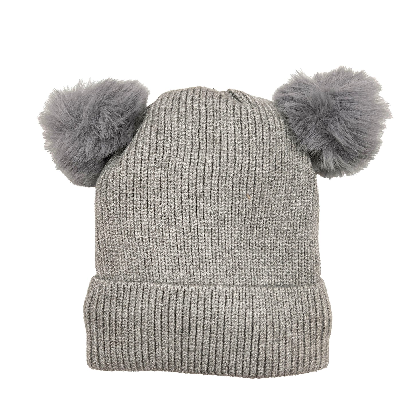 KIDS KNITTED HAT WITH POMPOMS