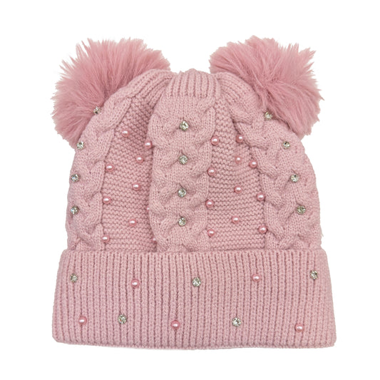 Beanie with Pompoms