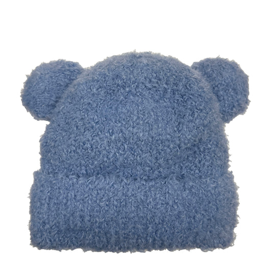 KIDS KNITTED HAT WITH POMPOMS - Teddy Bear