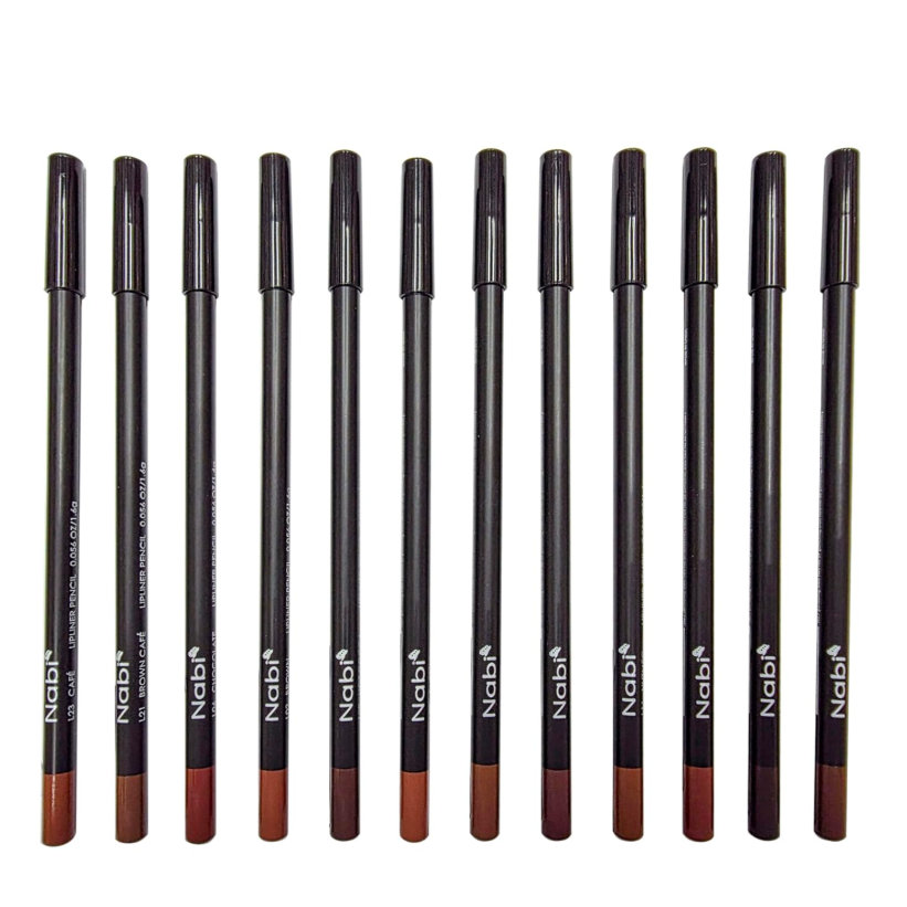 Nabi Lip Liner Pencil Set of 12 [Browns] - 7 inches