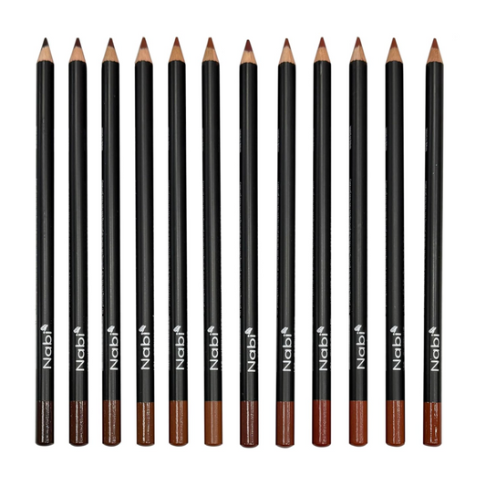 Nabi Lip Liner Pencil Set of 12 [Browns] - 7 inches