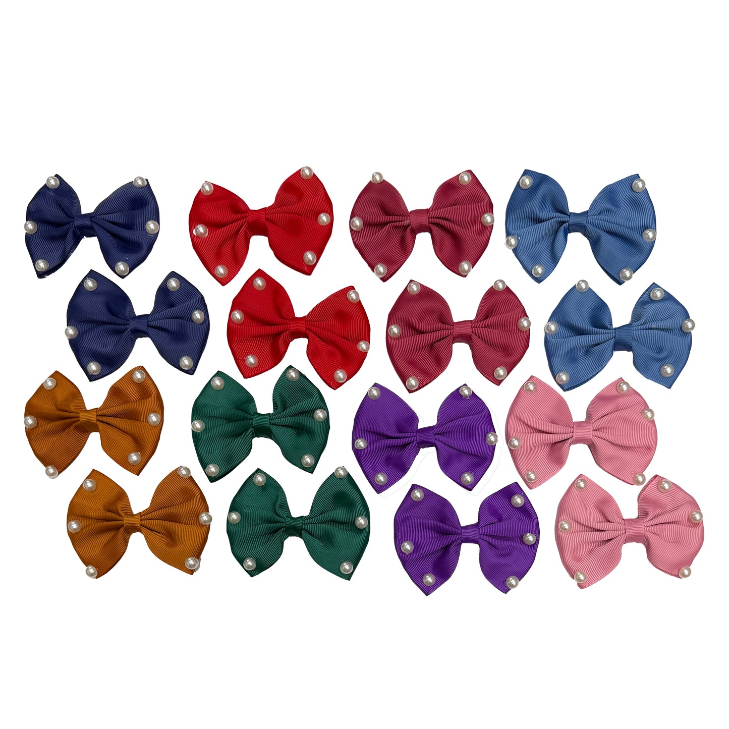 4-piece Bow Set with Pearls