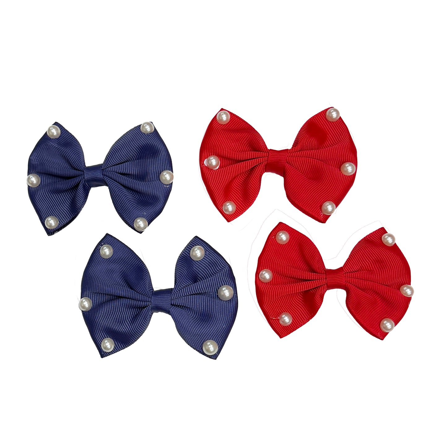 4-piece Bow Set with Pearls