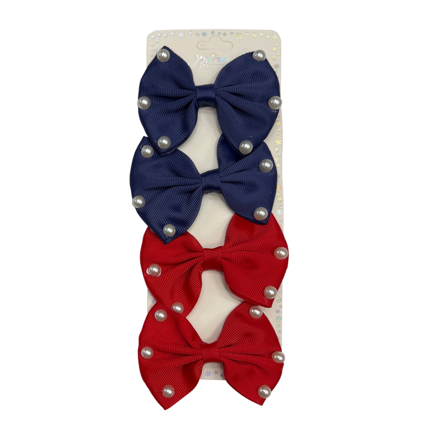 4-piece Bow Set with Pearls