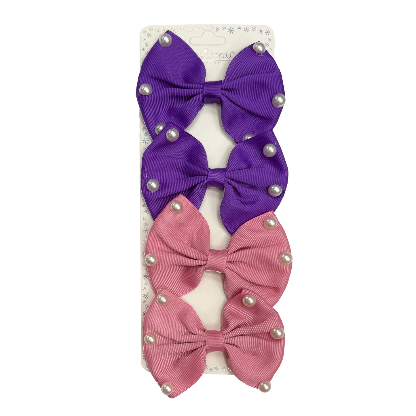 4-piece Bow Set with Pearls