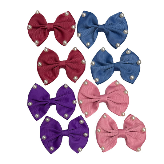 4-piece Bow Set with Pearls