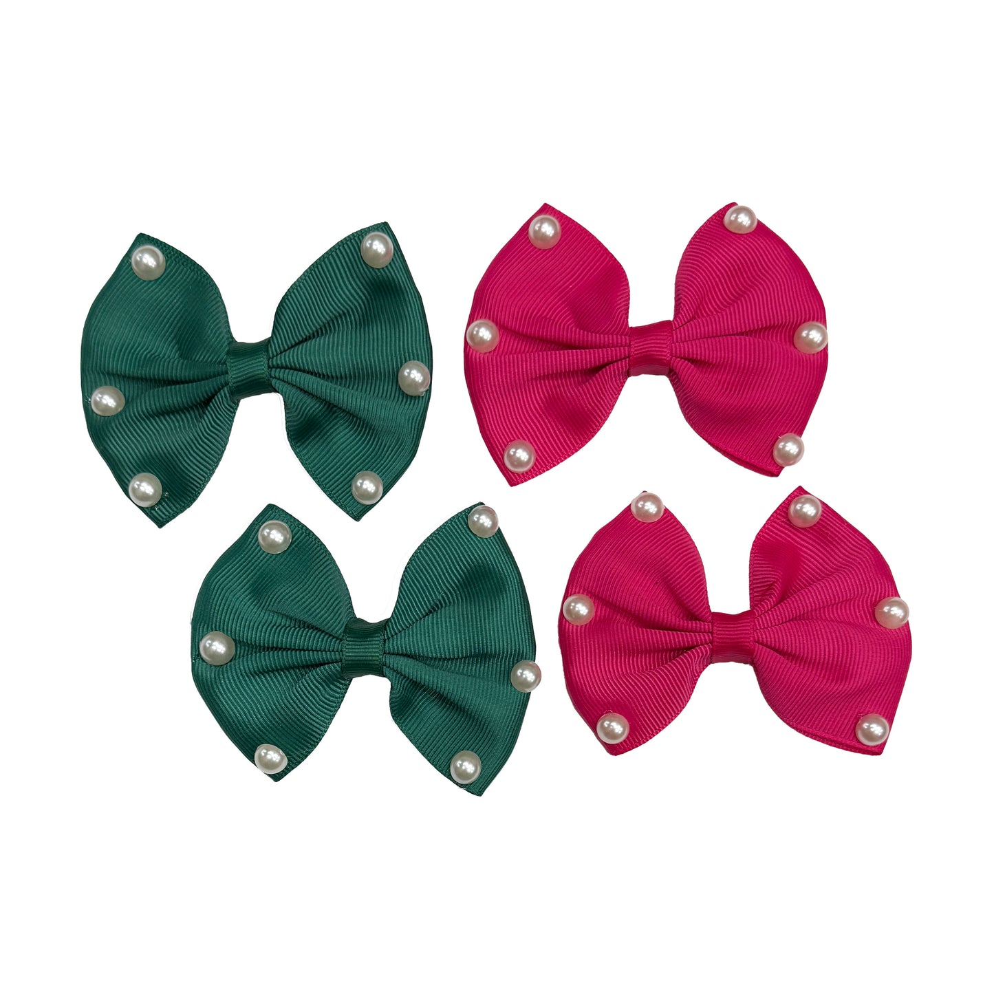 4-piece Bow Set with Pearls