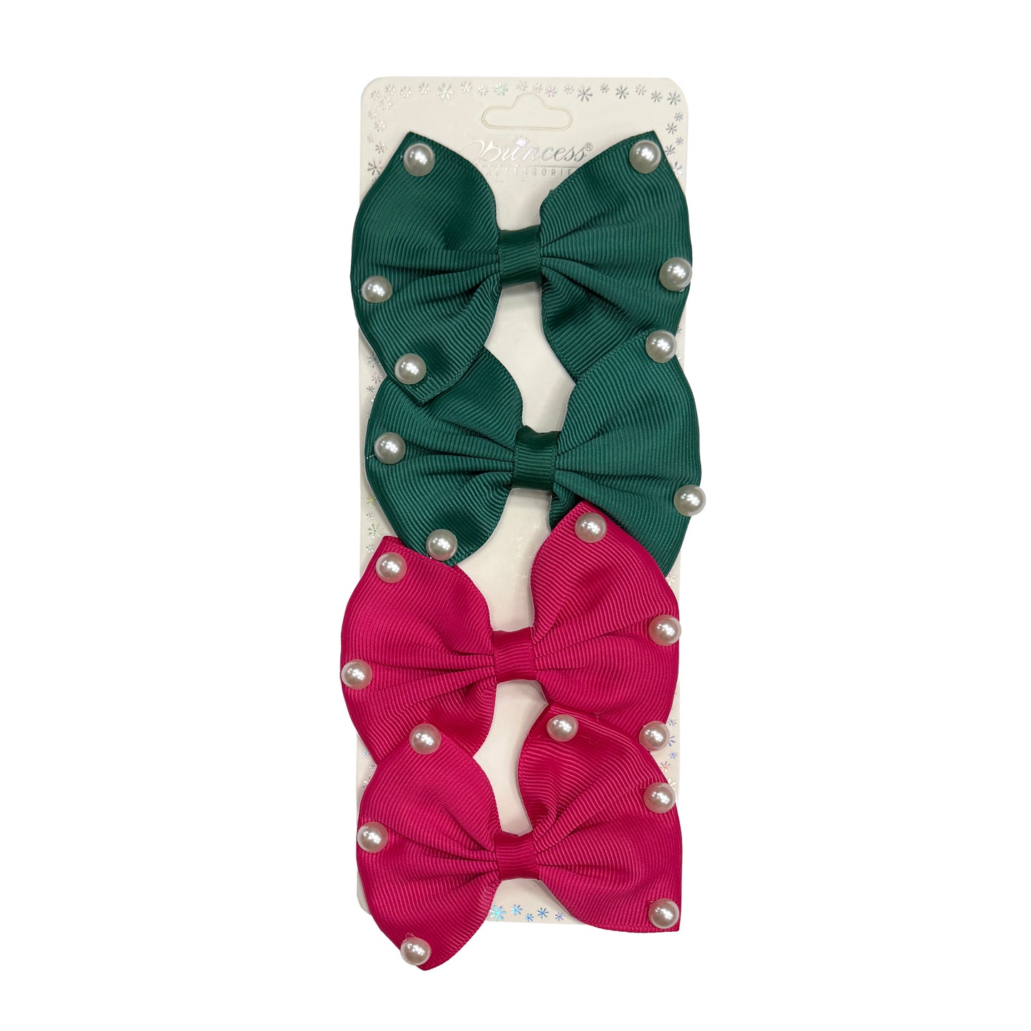4-piece Bow Set with Pearls