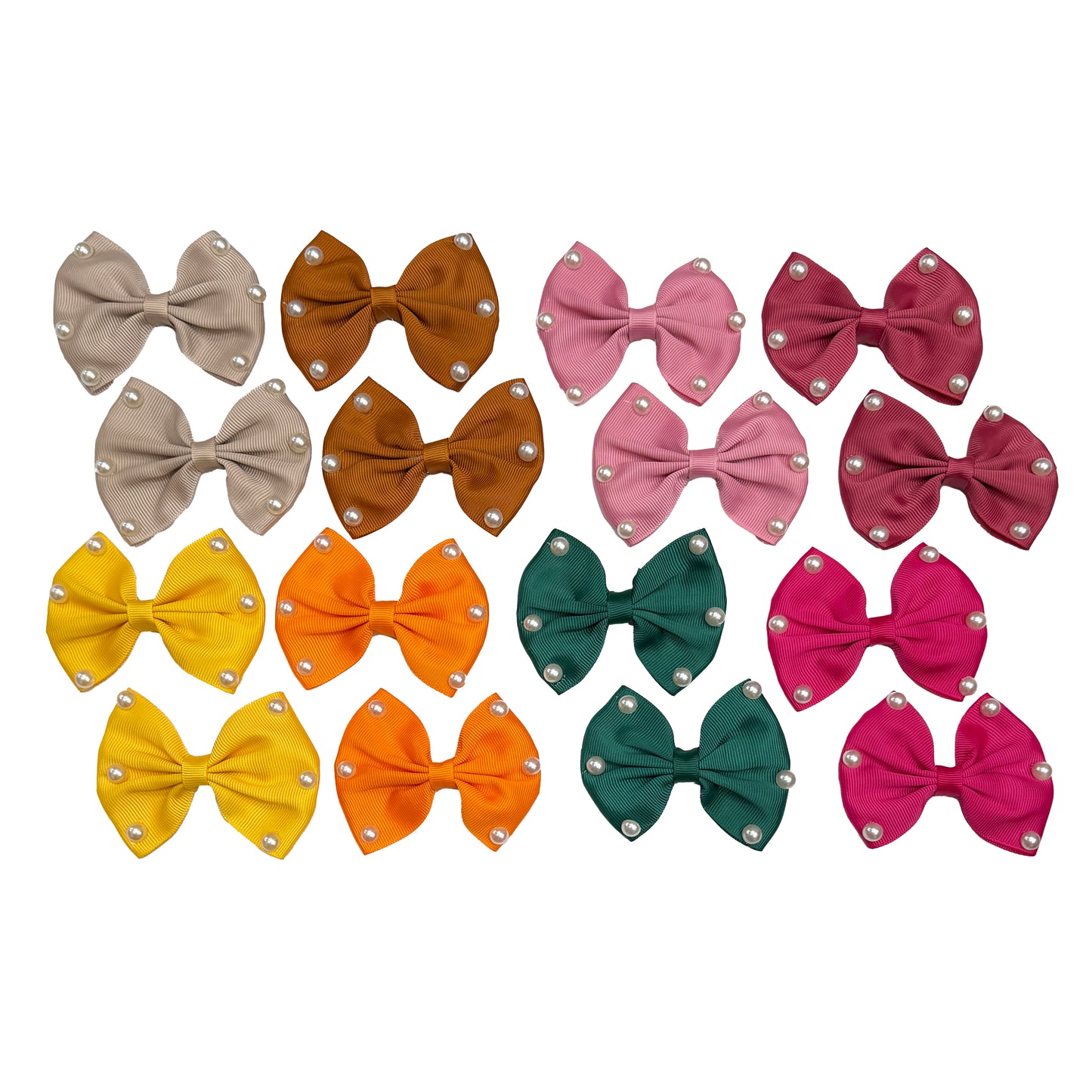 4-piece Bow Set with Pearls