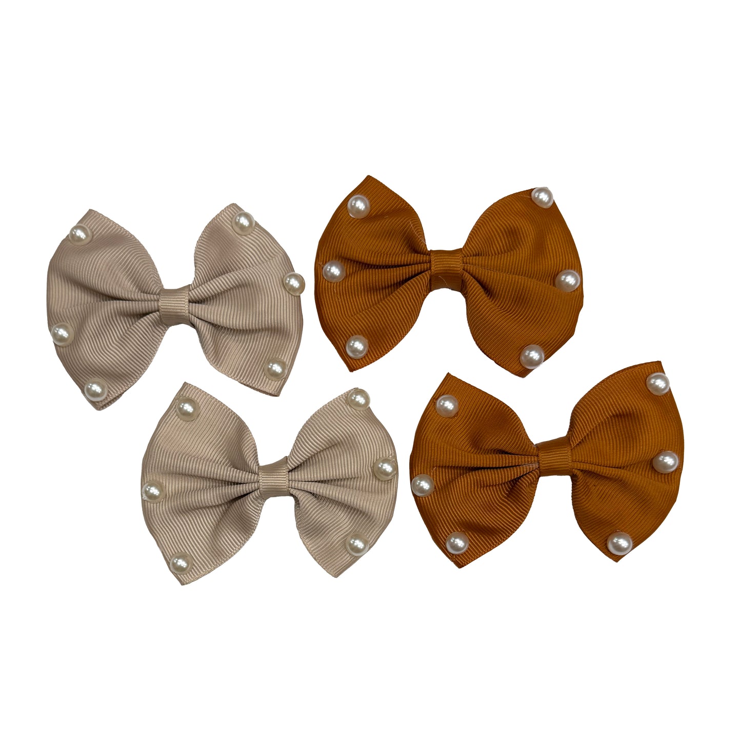 4-piece Bow Set with Pearls