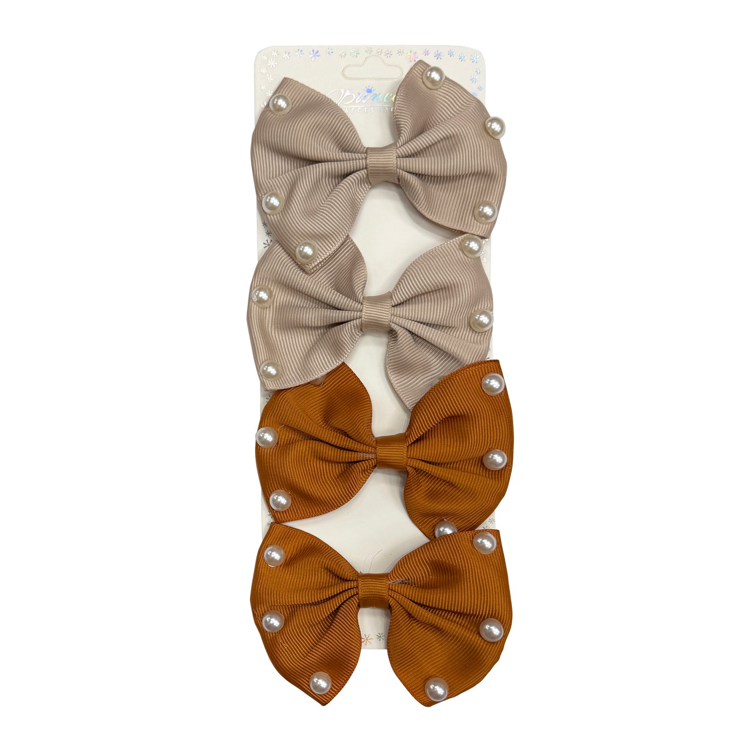 4-piece Bow Set with Pearls