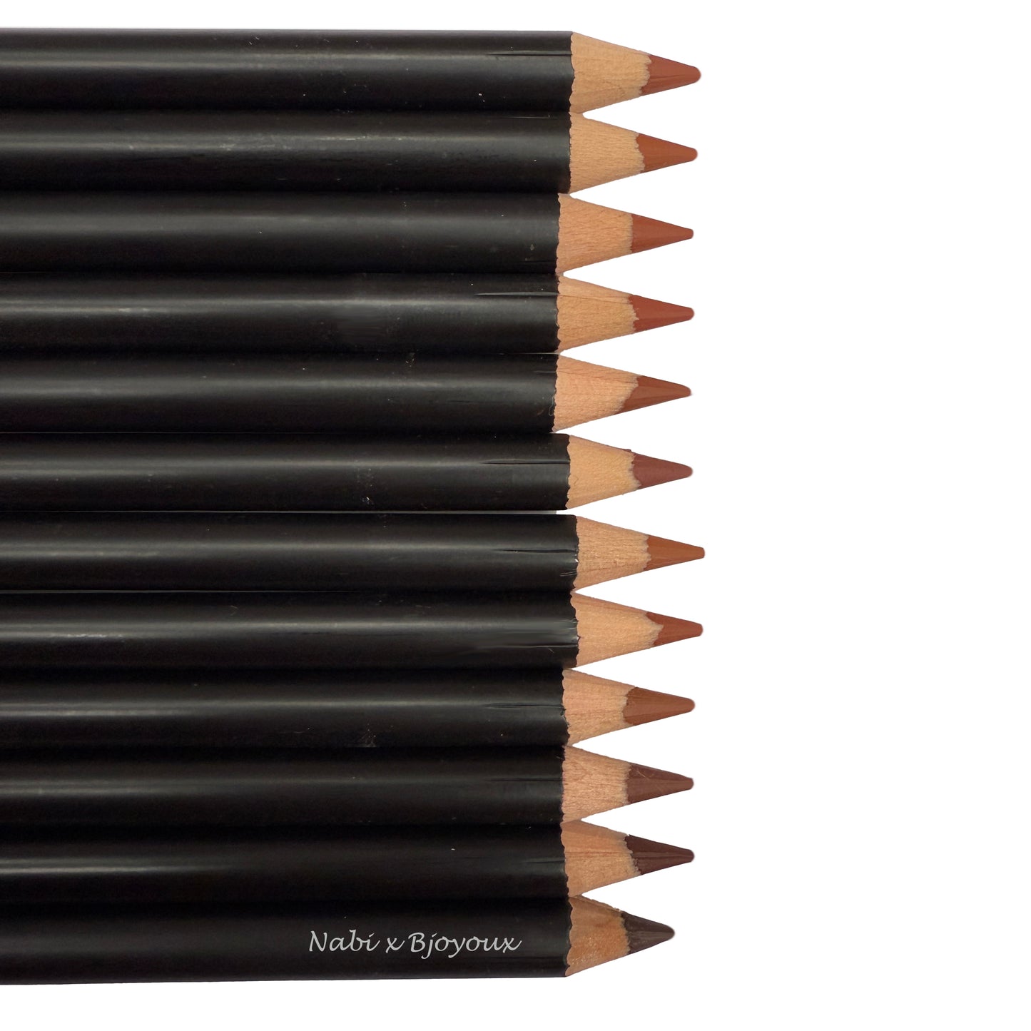 Nabi Lip Liner Pencil Set of 12 [Browns] - 7 inches