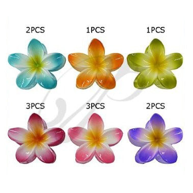 Dozen Hawaii Flower Hair Clips
