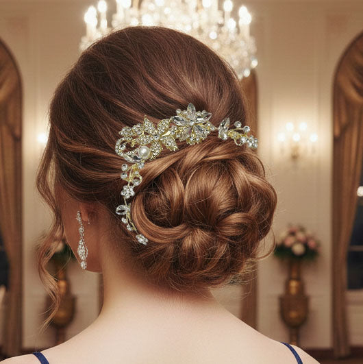 Comb Hair Piece Floral Prom Bridal Hair Pin