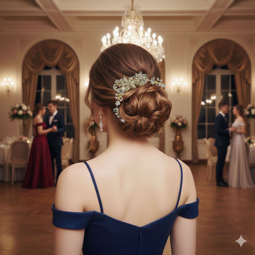 Comb Hair Piece Floral Prom Bridal Hair Pin