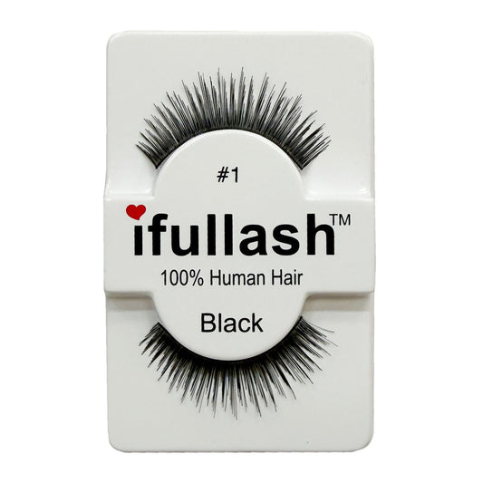 6 or 12 pairs #1 ifullash 100% Human Hair Eyelashes