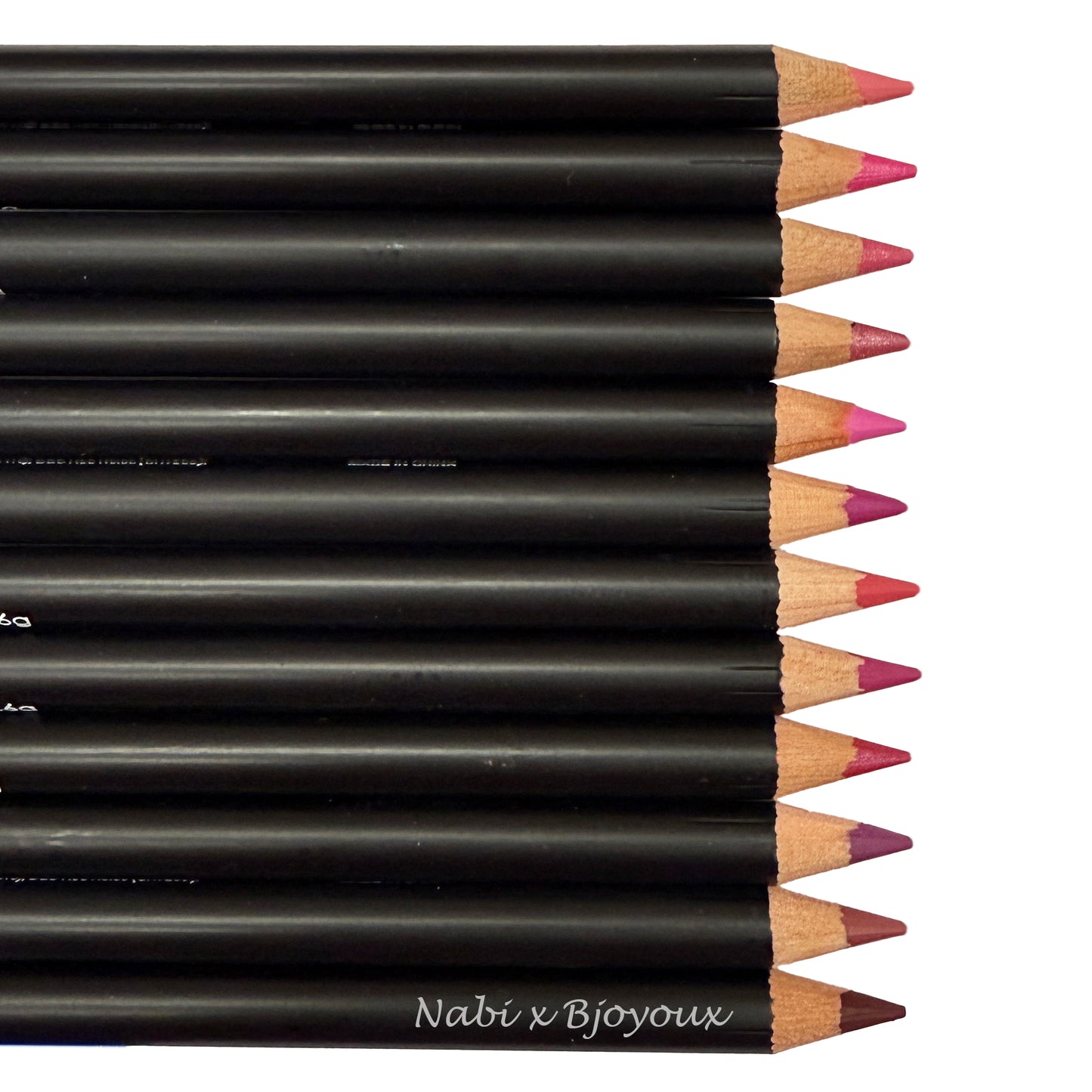 Nabi Lip Liner Pencil Set of 12 [Pinks] - 7 inches