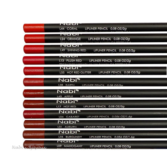 Nabi Lip Liner Pencil Set of 12 [Reds] - 7 inchs