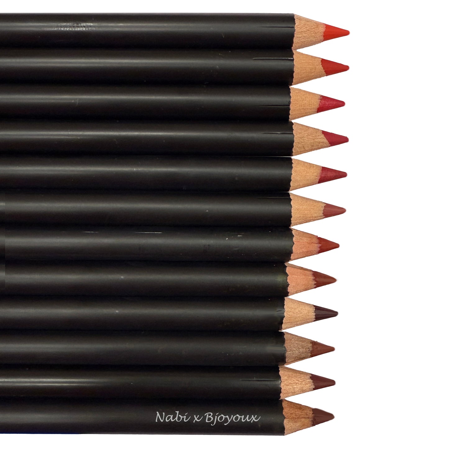 Nabi Lip Liner Pencil Set of 12 [Reds] - 7 inchs