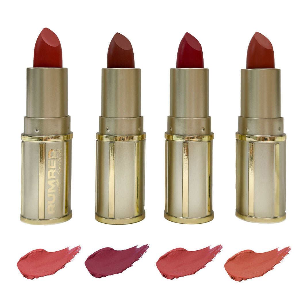 Set of 4 Matte Lipsticks - Rumred