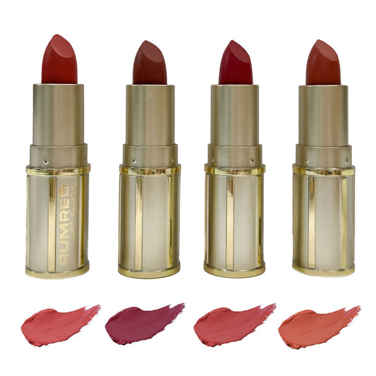 Set of 4 Matte Lipsticks - Rumred