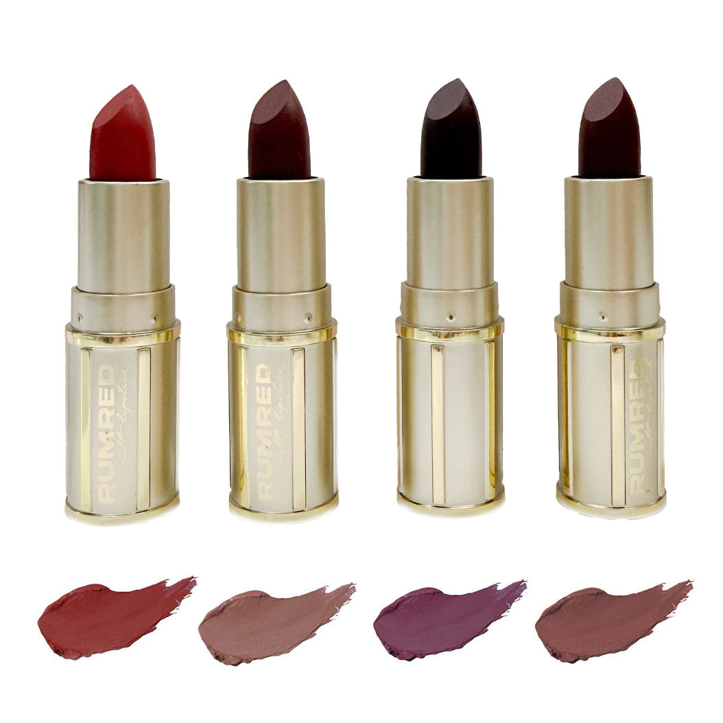 Set of 4 Matte Lipsticks - Rumred