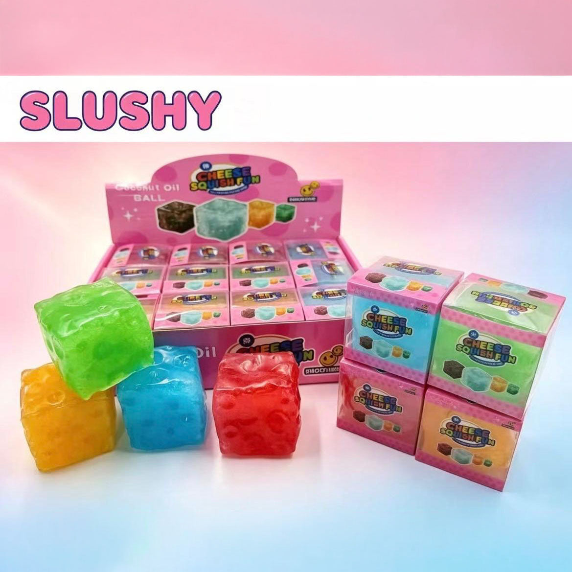 Full Box Slushy Cheese Squishy Edition Newest Trending Sensory Toy
