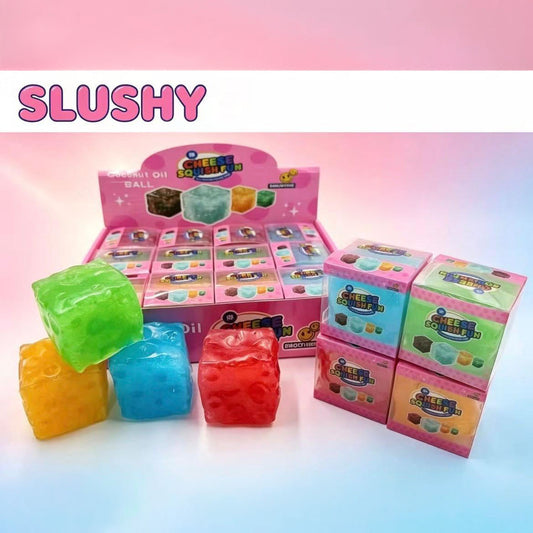 Full Box Slushy Cheese Squishy Edition Newest Trending Sensory Toy