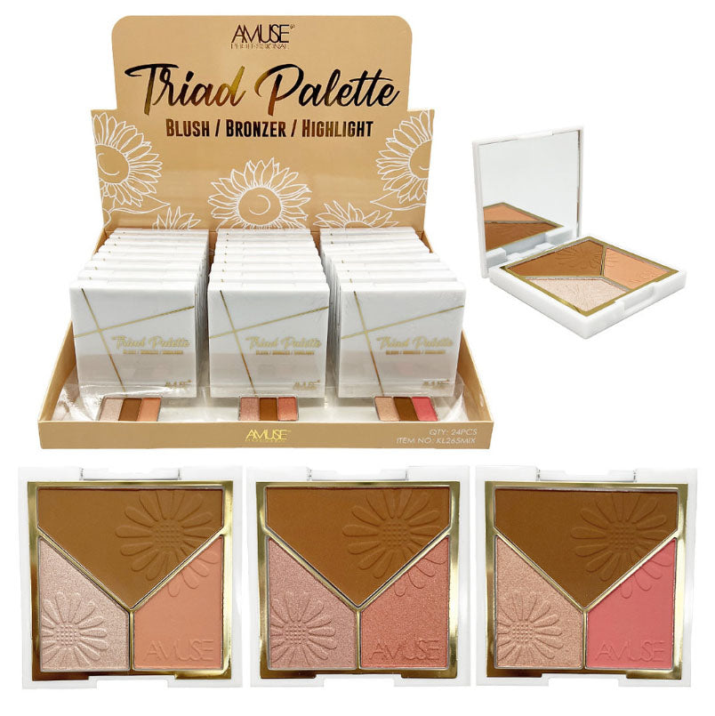Blush Bronzer Highlighter Triad Palette