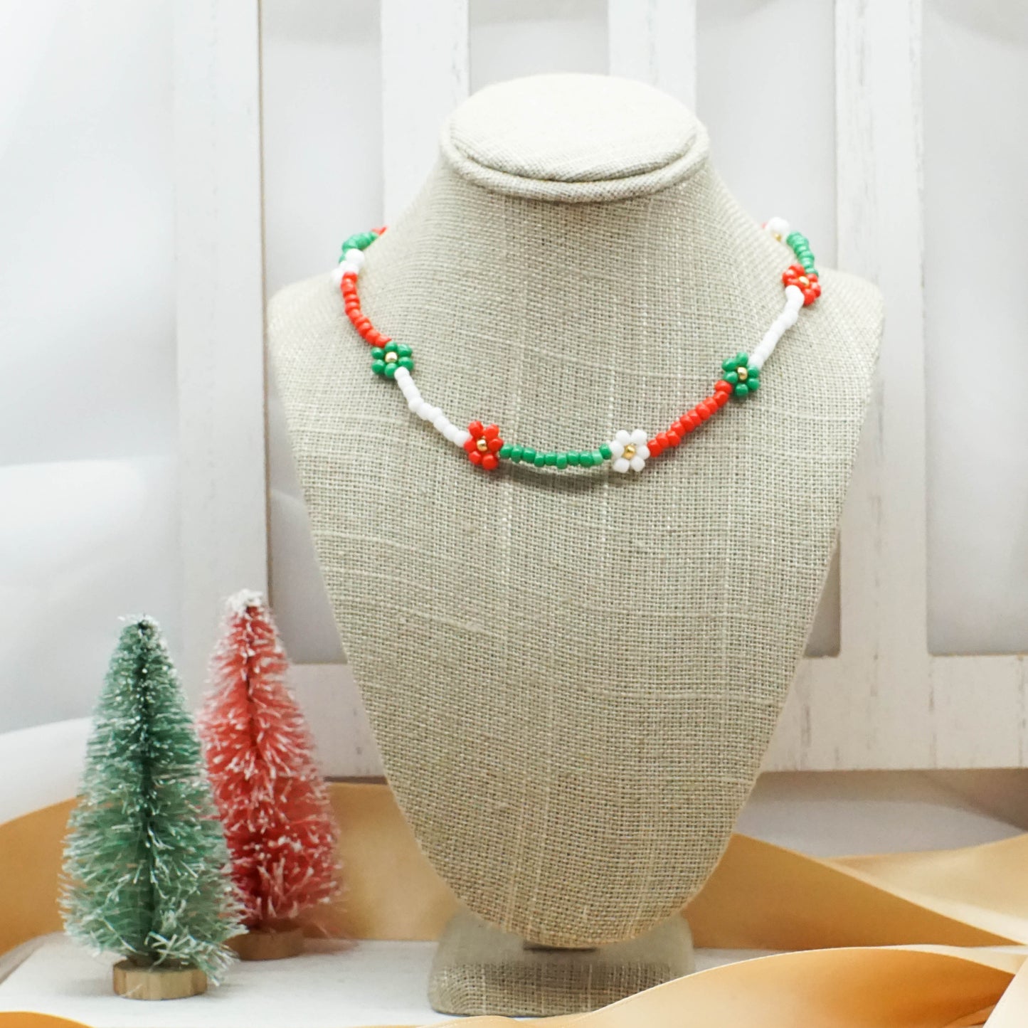 Holiday Flower Necklace - RWG