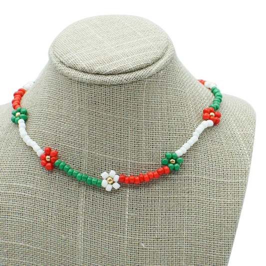 Holiday Flower Necklace - RWG