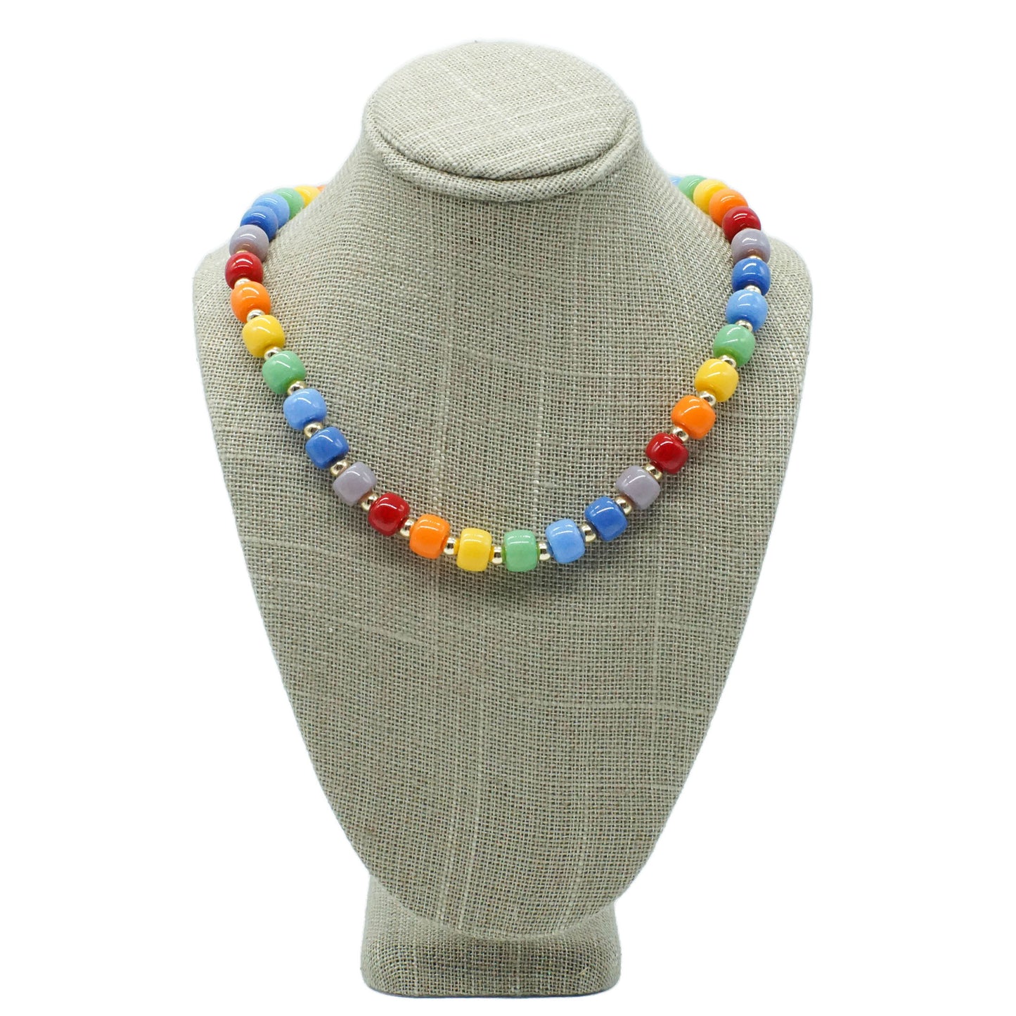 Glass Rainbow Necklace - ROYGBIV